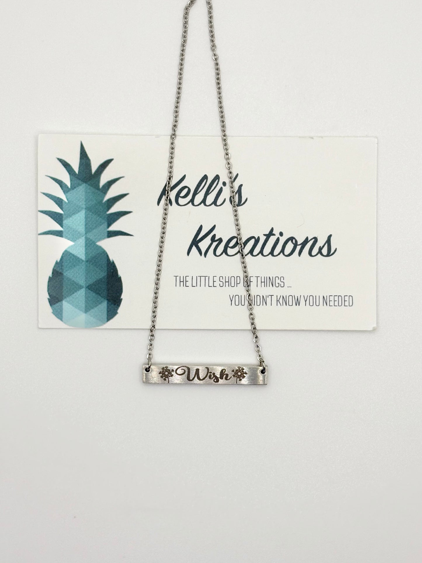 Silver Necklace-“Wish”