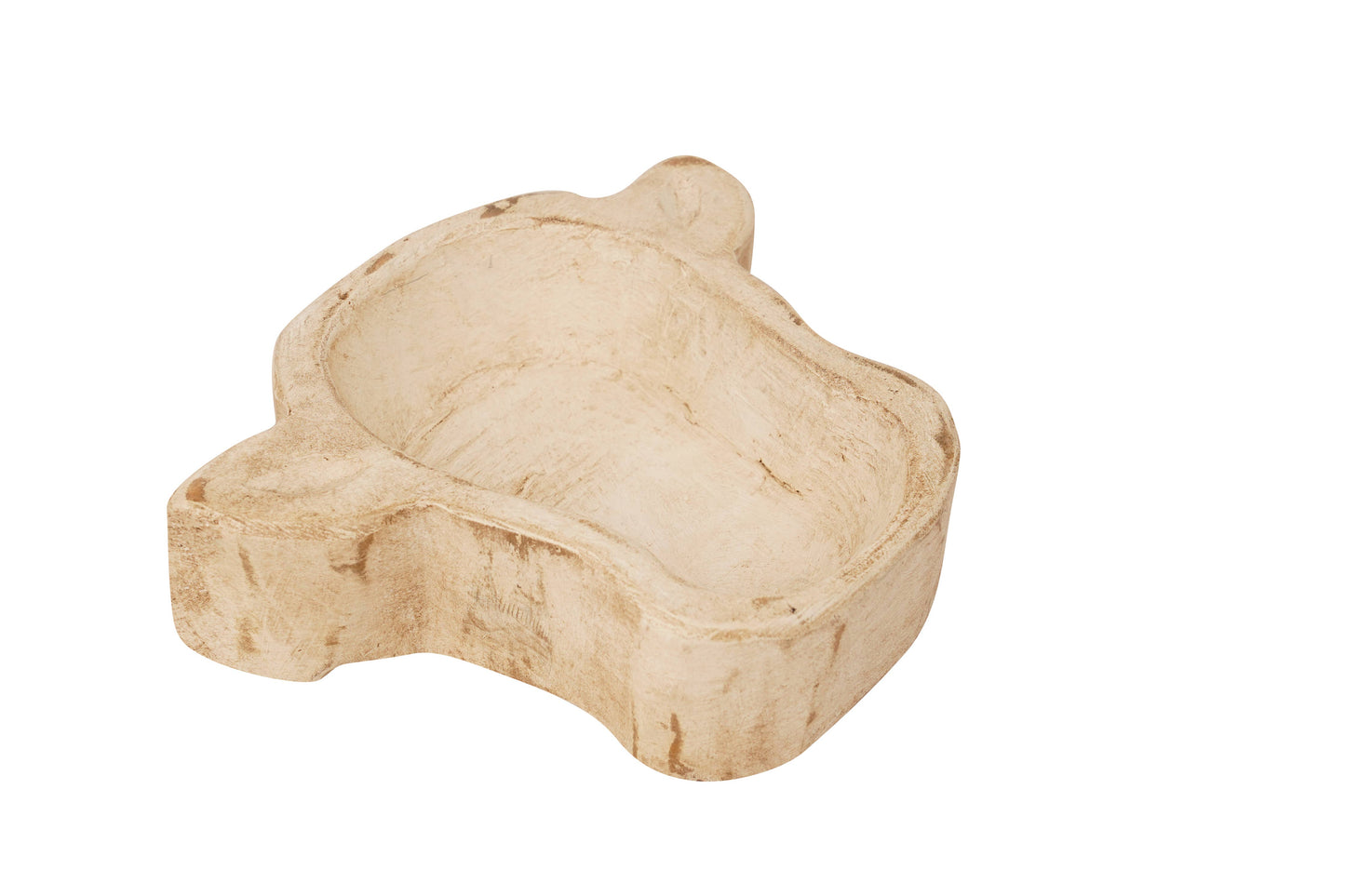 Mini-Cow Head Dough Bowl-Candle Ready-8x7 in-Mini Cow Head: Antiqued White