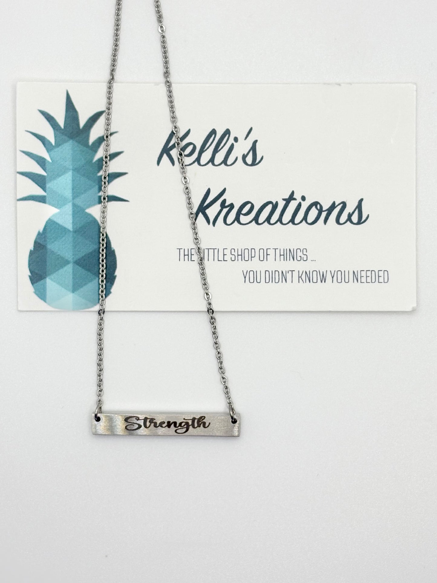 Silver Necklace-“Strength”