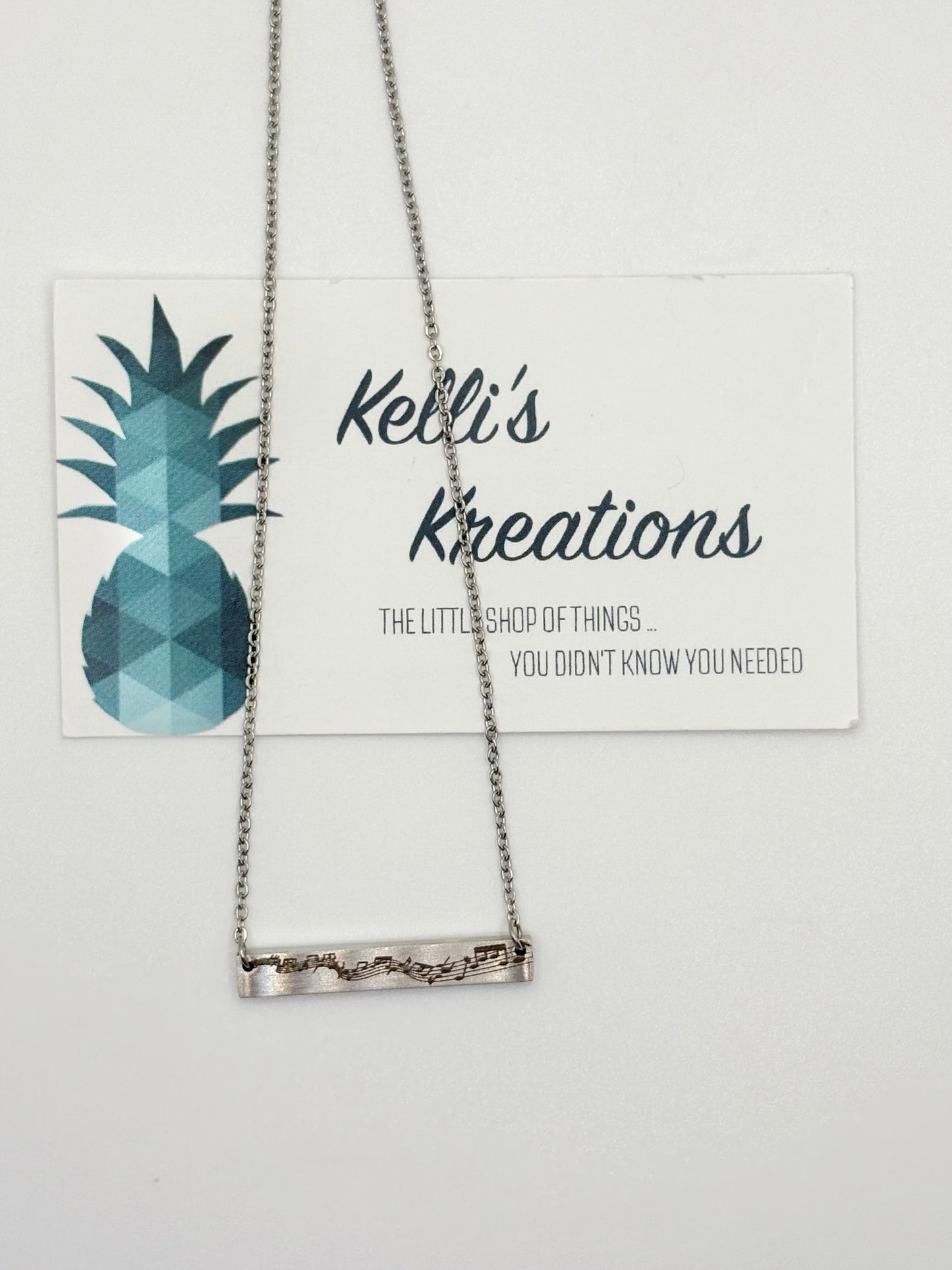Silver Necklace-Music Notes