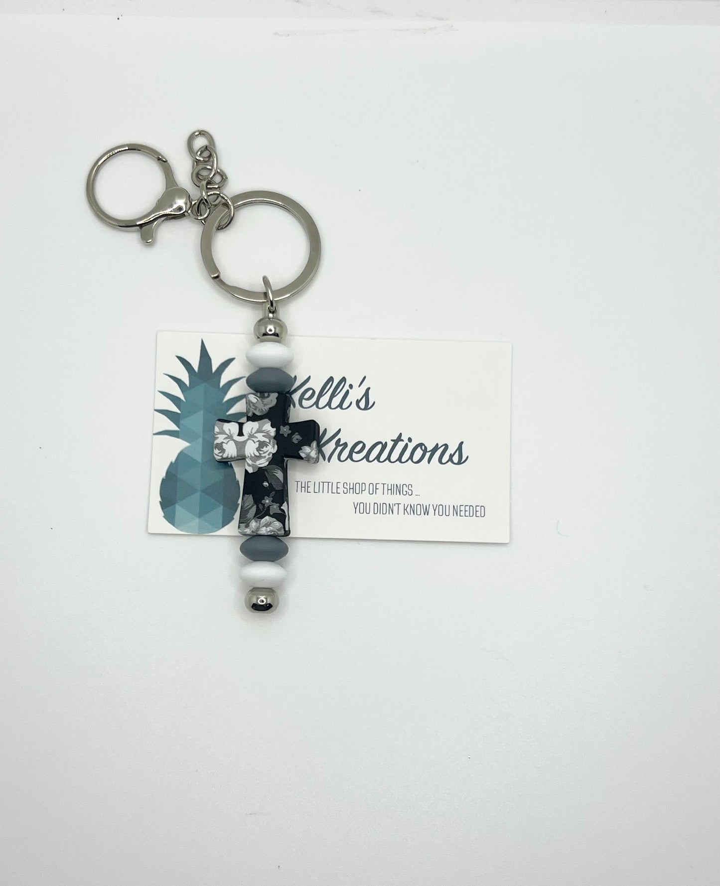 Black Cross with Flower