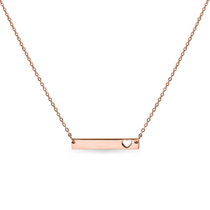 Blank Cutout Heart Bar Necklace: Rainbow