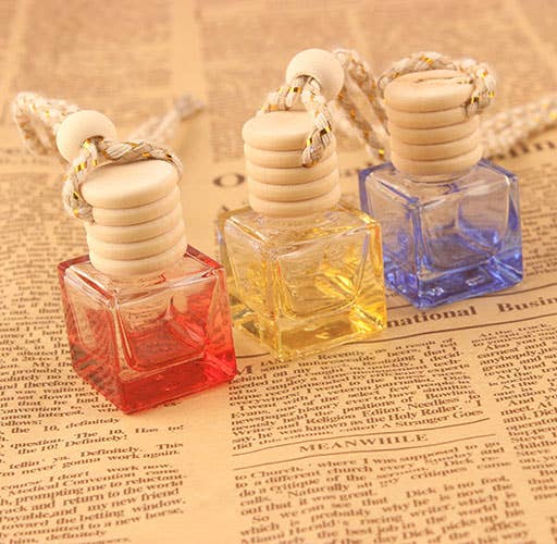 Colorful Cube Car Air Freshener Hanging Empty Bottle: Red