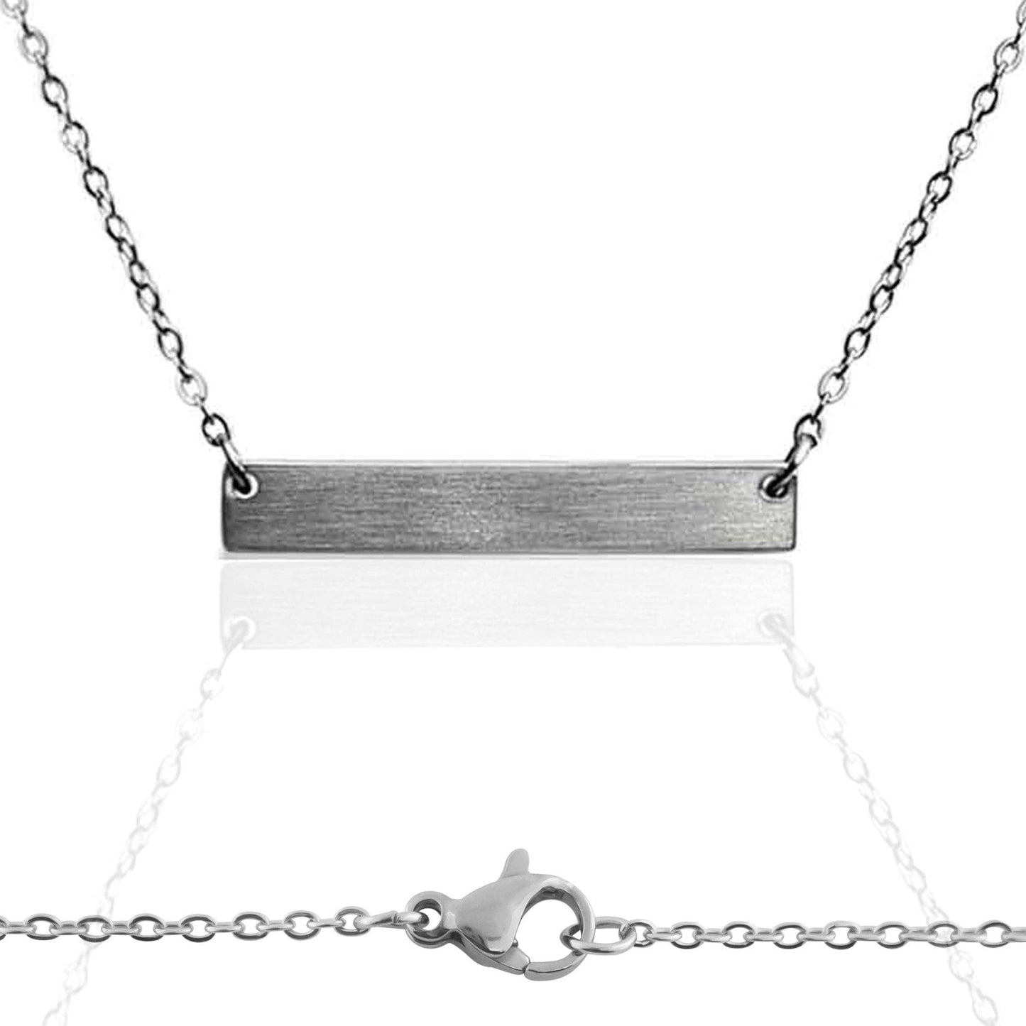 10 Pack - Blank Brushed Bar Stainless Steel Necklace