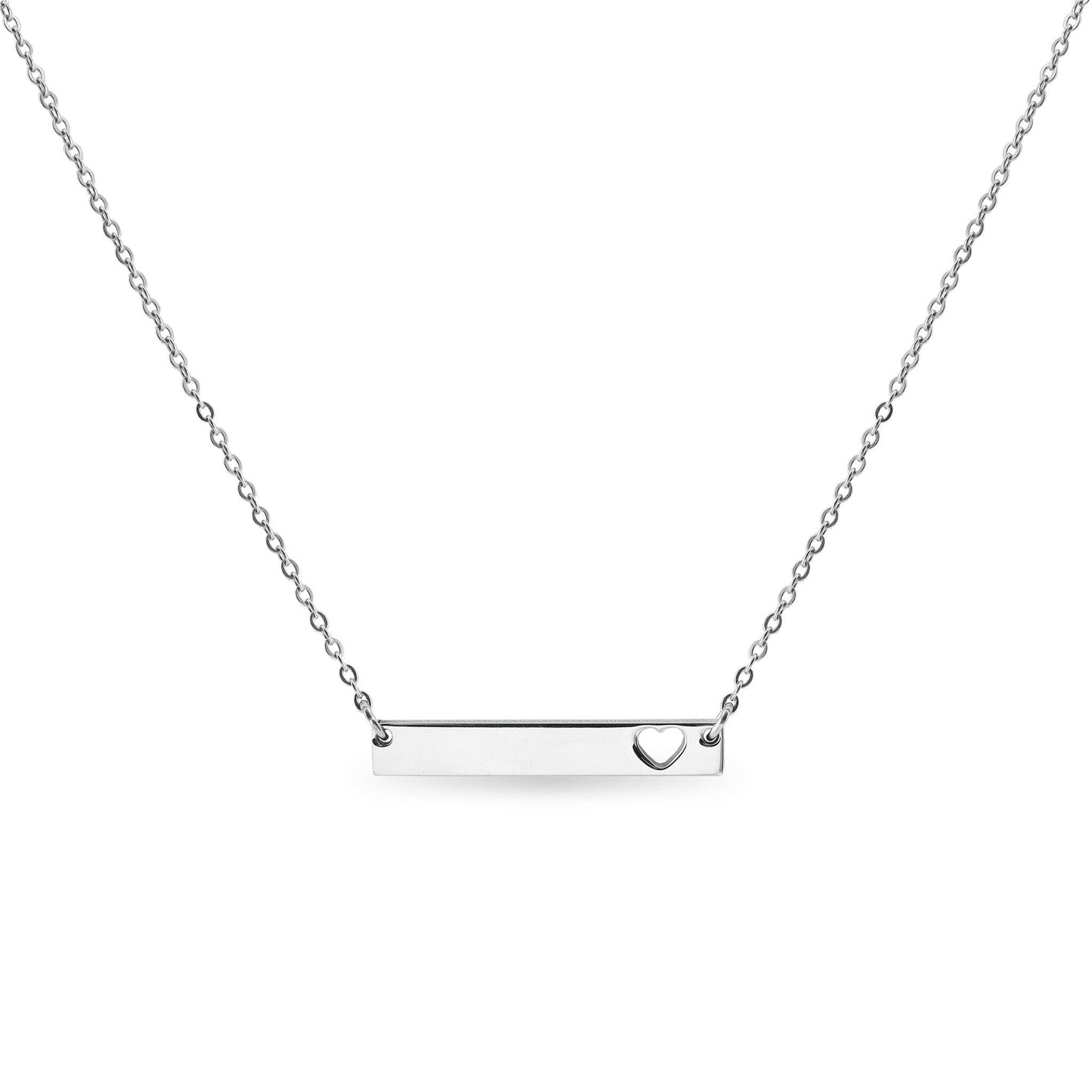 Blank Cutout Heart Bar Necklace: Rainbow