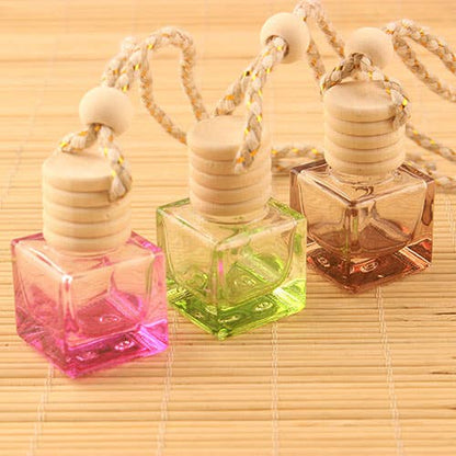 Colorful Cube Car Air Freshener Hanging Empty Bottle: Green