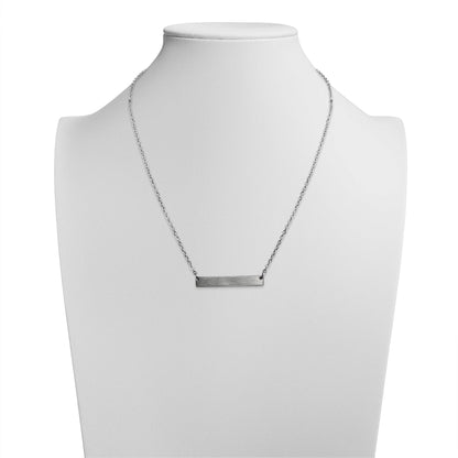 10 Pack - Blank Brushed Bar Stainless Steel Necklace