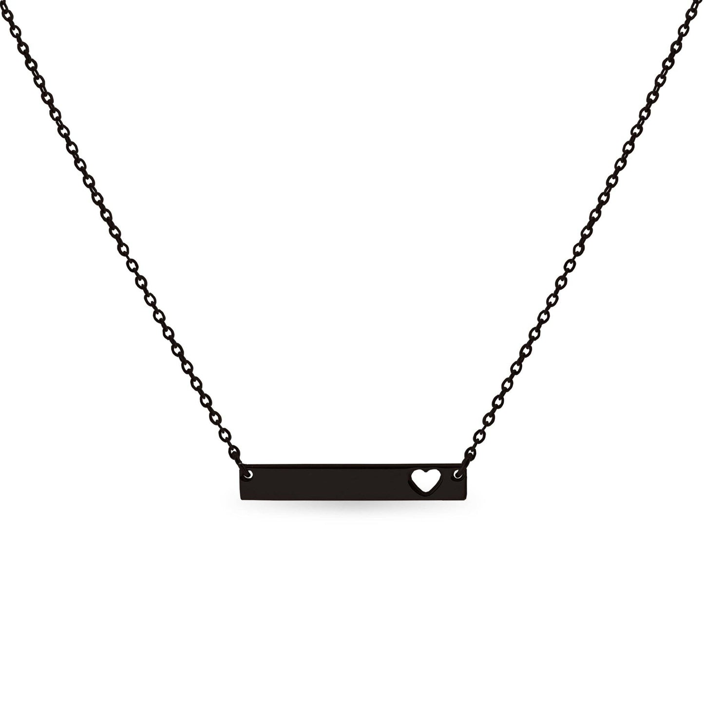 Blank Cutout Heart Bar Necklace: Rainbow