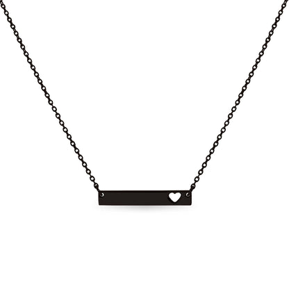 Blank Cutout Heart Bar Necklace: Rainbow