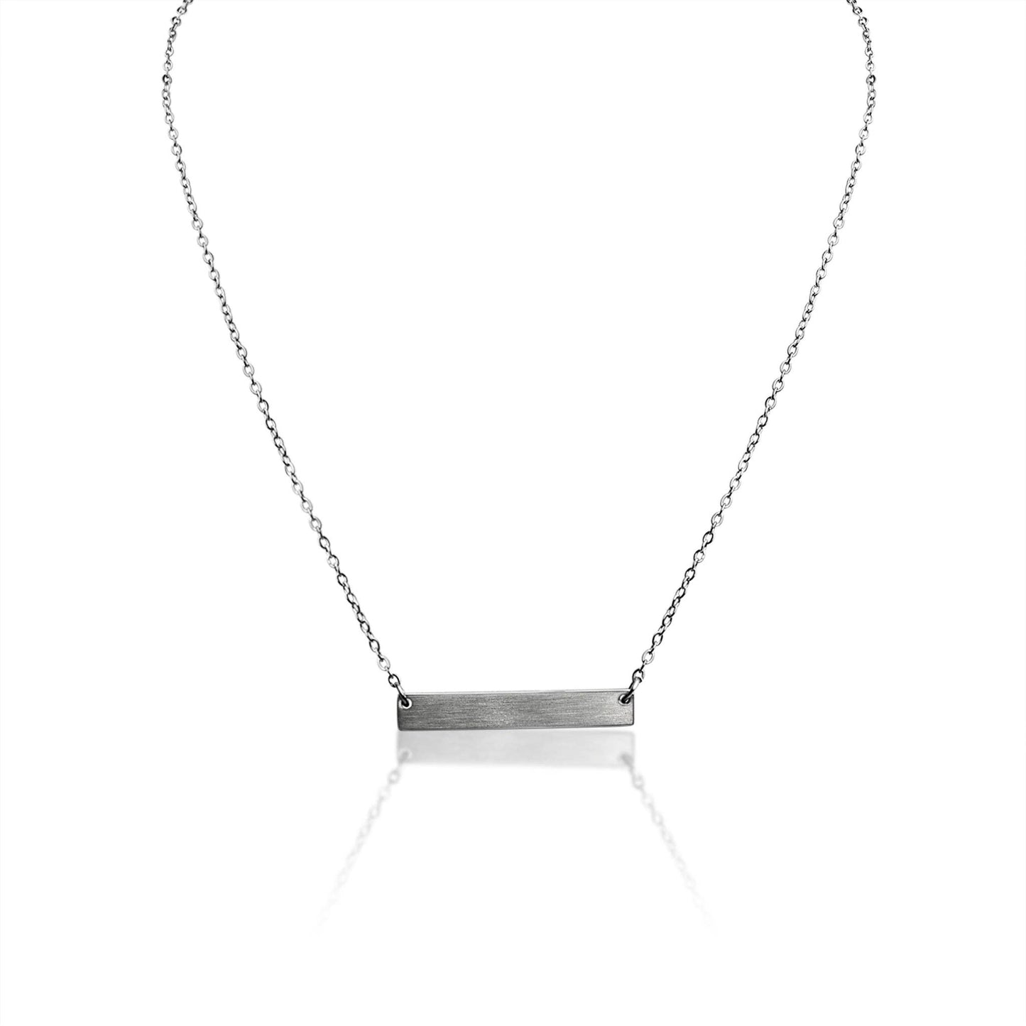 10 Pack - Blank Brushed Bar Stainless Steel Necklace