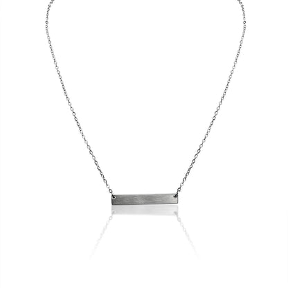 10 Pack - Blank Brushed Bar Stainless Steel Necklace