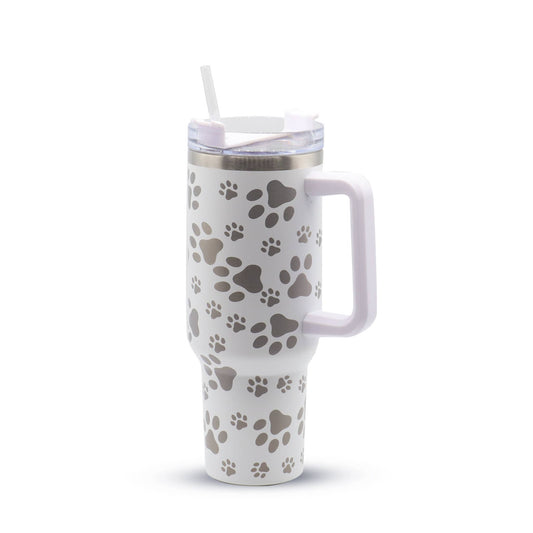 40oz Laser Etch (Dog) Tumbler: White