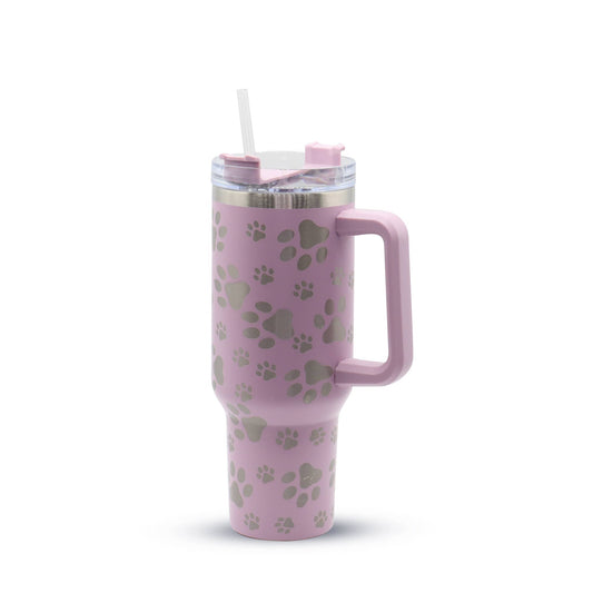 40oz Laser Etch (Dog) Tumbler: Pink