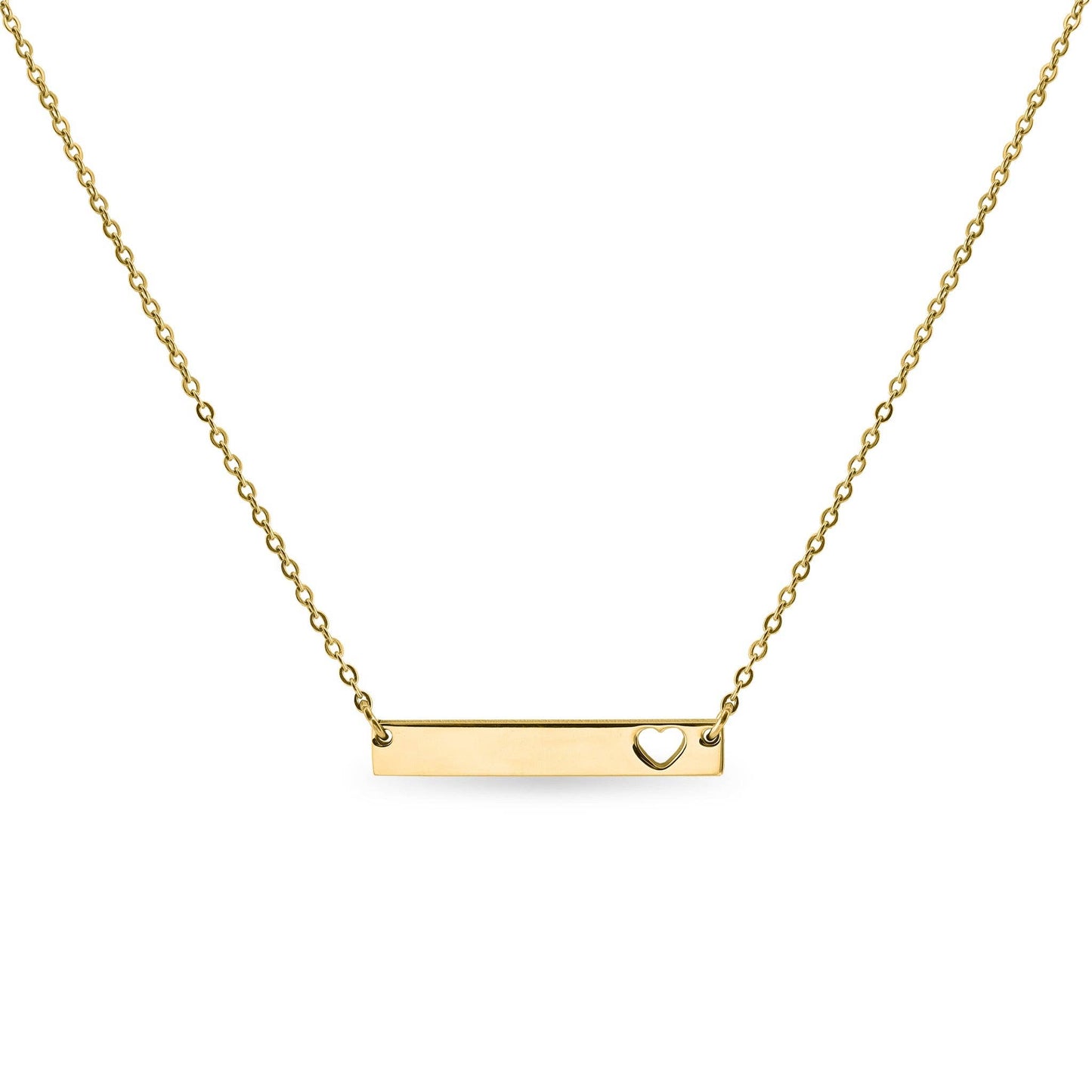 Blank Cutout Heart Bar Necklace: Rainbow