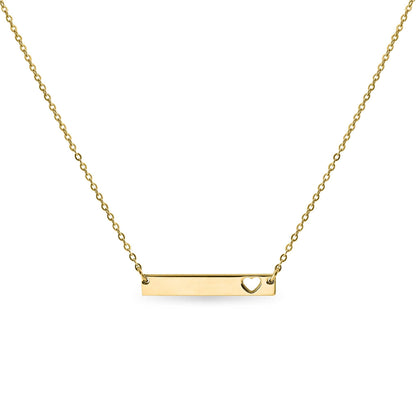 Blank Cutout Heart Bar Necklace: Rainbow