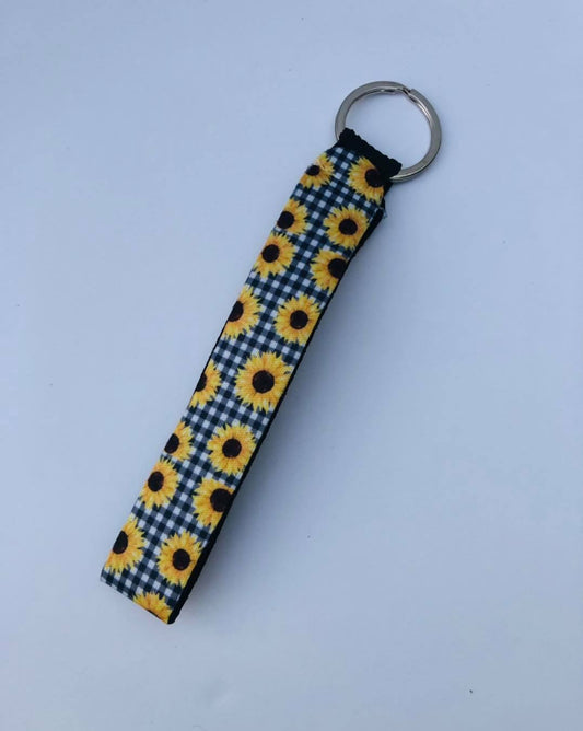 Sunflower Gingham Keychain